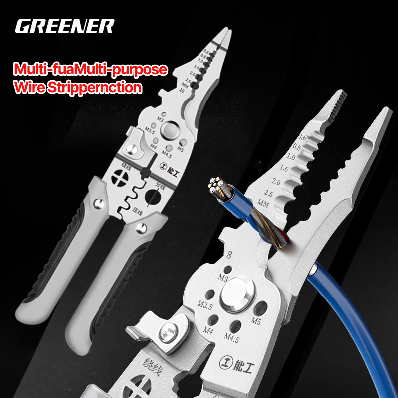 Automatic Wire Stripper Cutter - GREENER Self Adjusting Wire Stripper Crimper