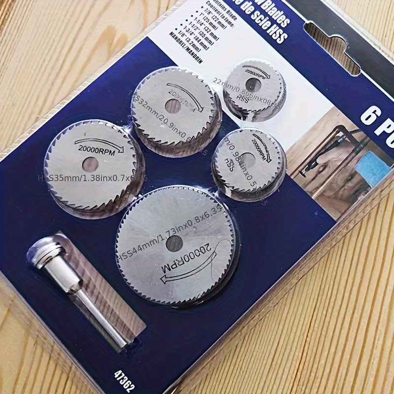 Cordless Rotary Tool Kit Accessories - 6Pcs Mini Circular Saw Blade, Hss
