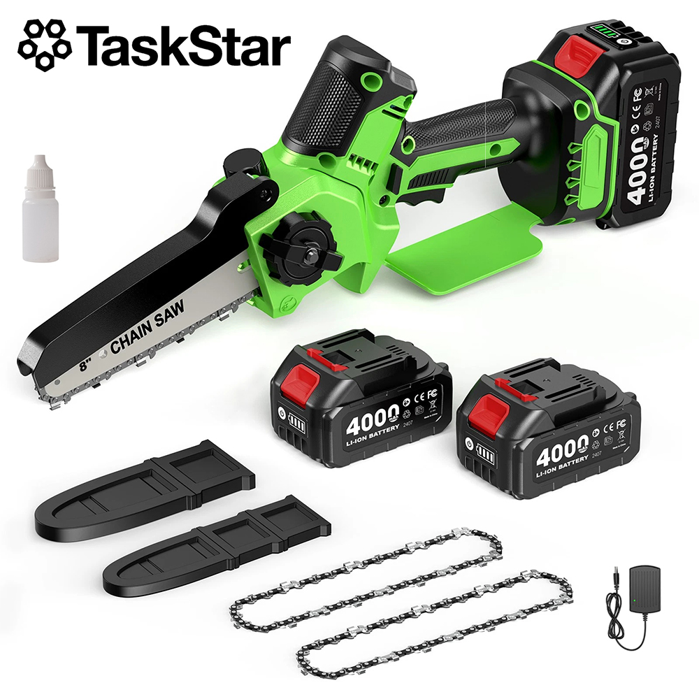 Mini Electric Chainsaw 6 Inch - TaskStar 6&8 Inch Brushless Handheld Chain
