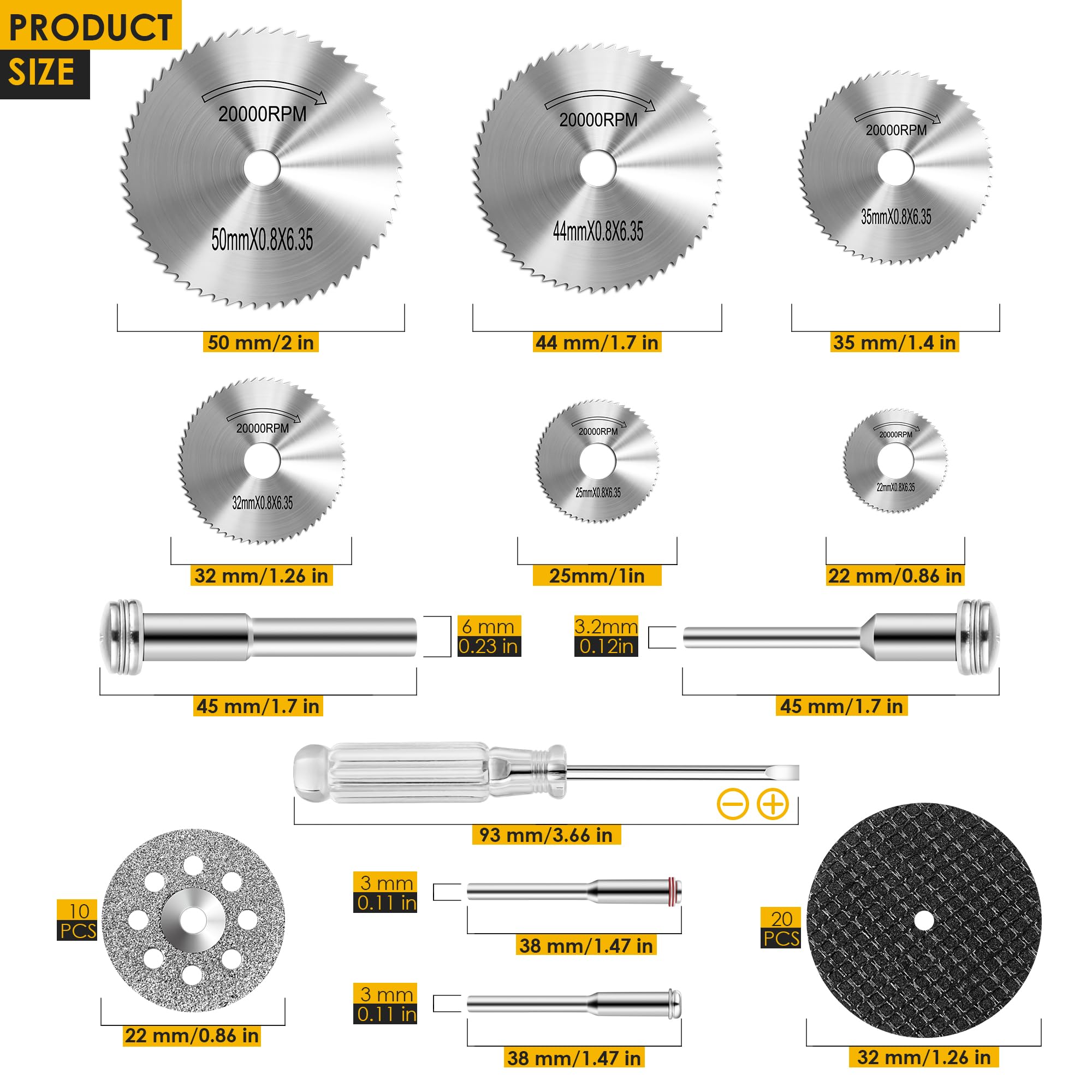 44PCS Circular Saw Blade Set f - Cordless Rotary Tool Kit Accessories 评论和价格