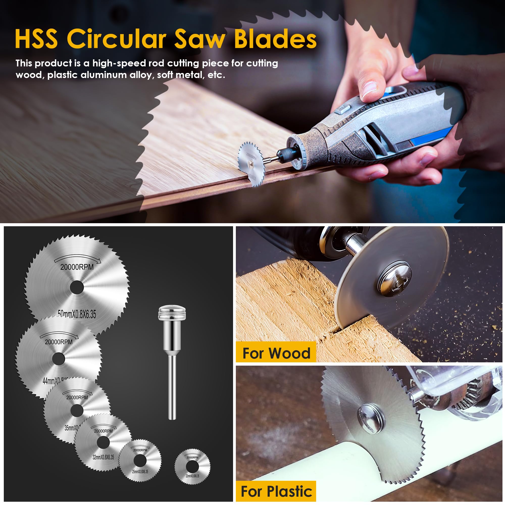 44PCS Circular Saw Blade Set f - Cordless Rotary Tool Kit Accessories 评论和价格